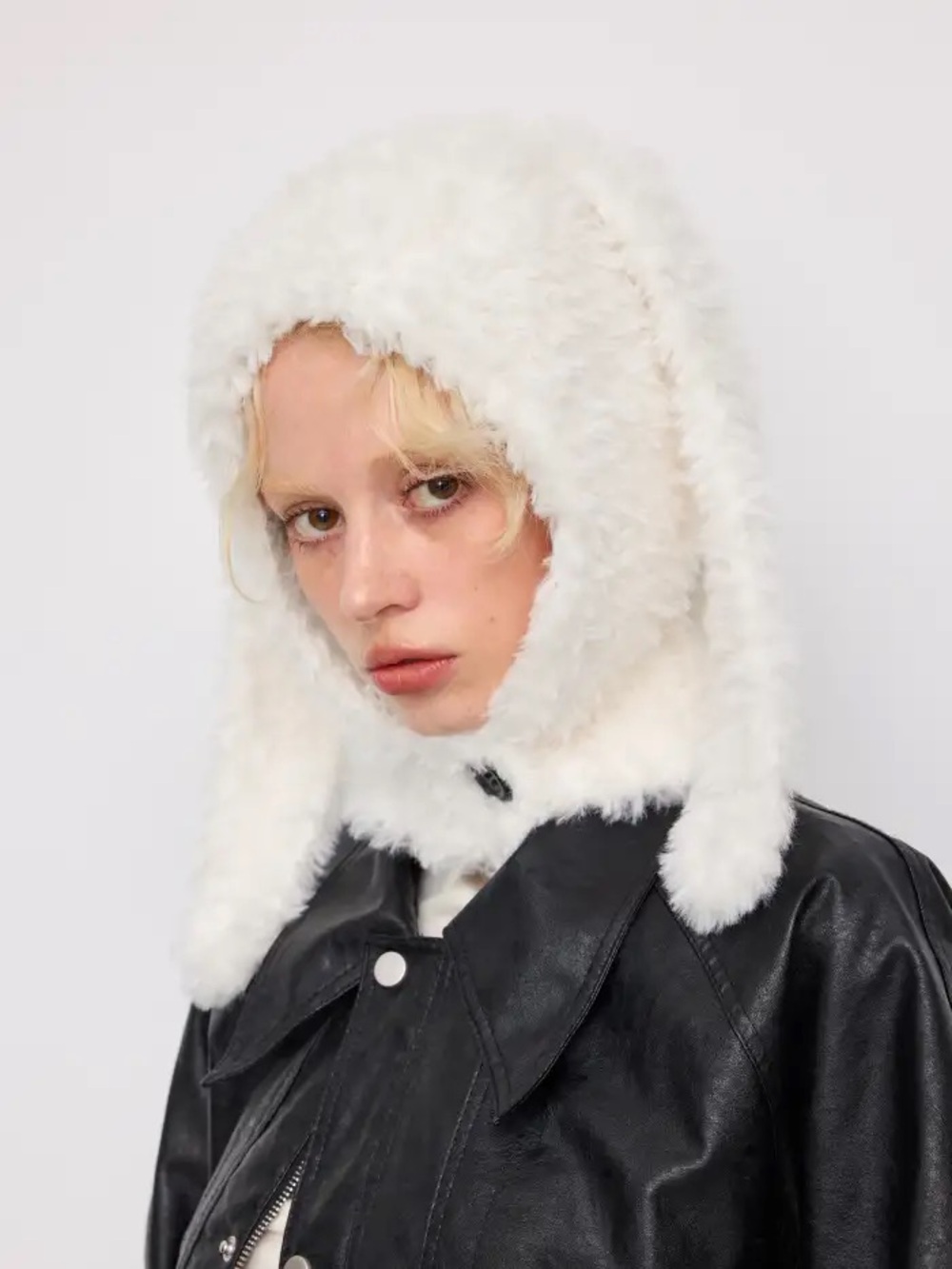 Cider bunny ear fuzzy balaclava brand new